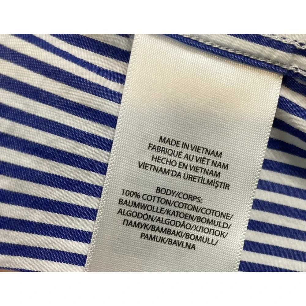 Ralph Lauren Polo Boys Size 7 Blue White Striped Button Down Shirt